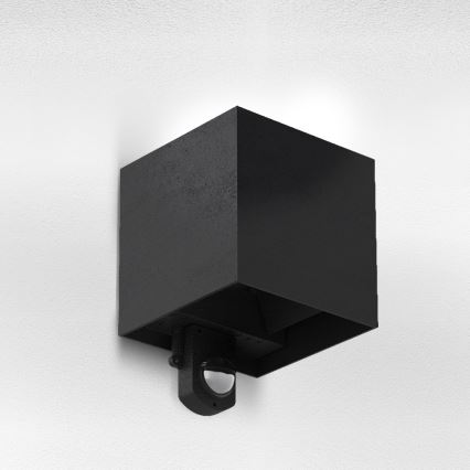 Brilagi - Zewnętrzna oprawa ścienna LED z czujnikiem CUBE LED/6W/230V czarna IP65