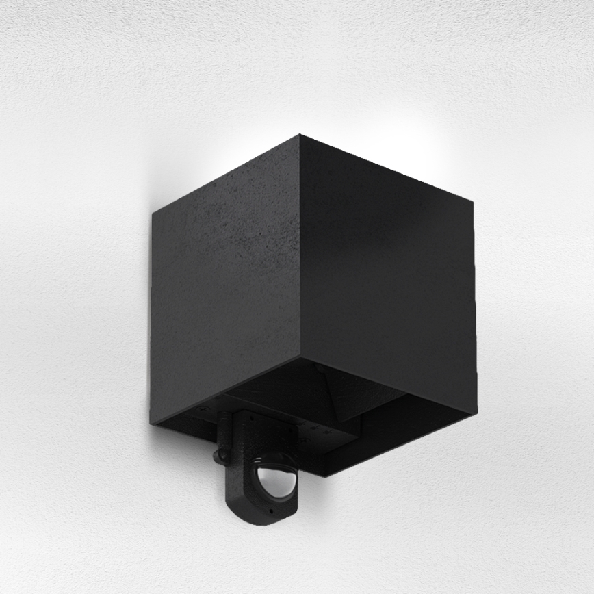 Brilagi - Zewnętrzna oprawa ścienna LED z czujnikiem CUBE LED/6W/230V czarna IP65