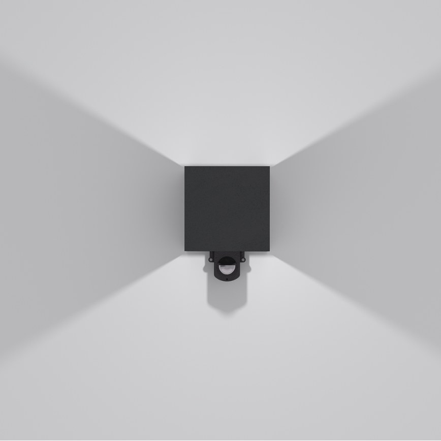 Brilagi - Zewnętrzna oprawa ścienna LED z czujnikiem CUBE LED/6W/230V czarna IP65