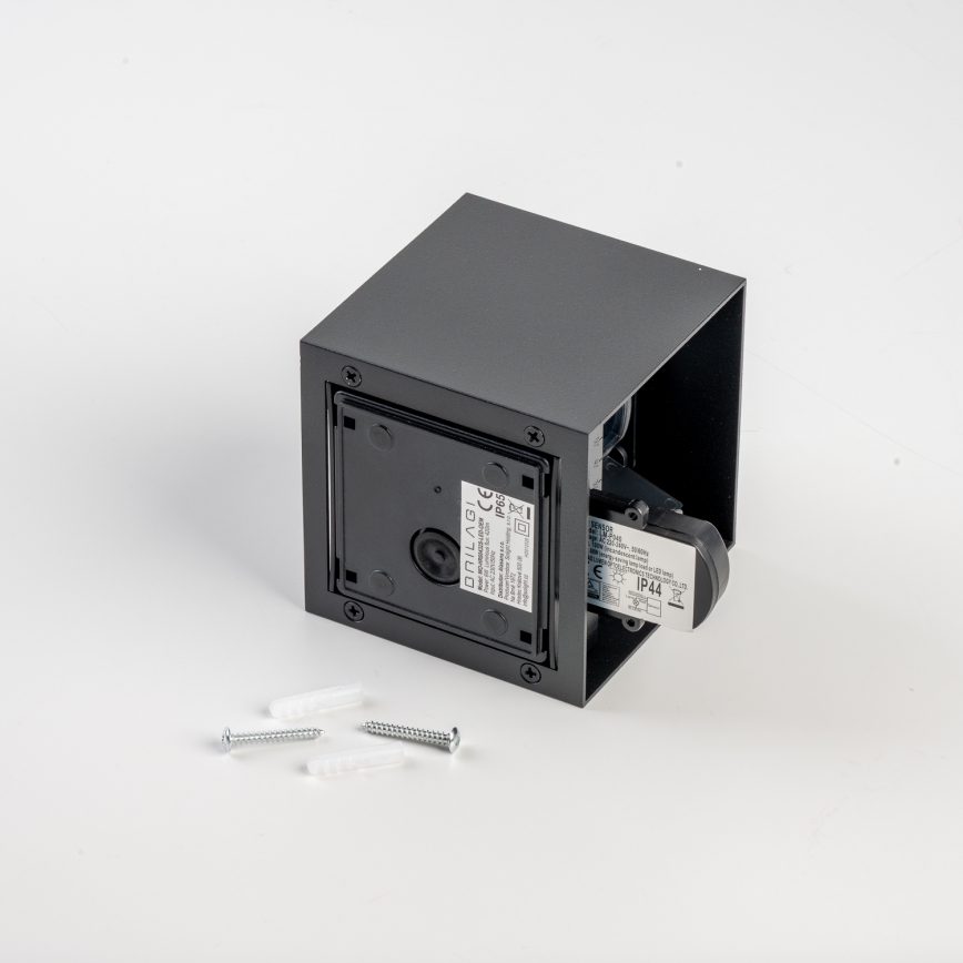 BRILAGI - Zewnętrzna oprawa ścienna LED z czujnikiem CUBE LED/6W/230V czarna IP65