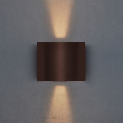 Brilagi - Zewnętrzna oprawa ścienna RONDO LED/6W/230V brązowa IP54