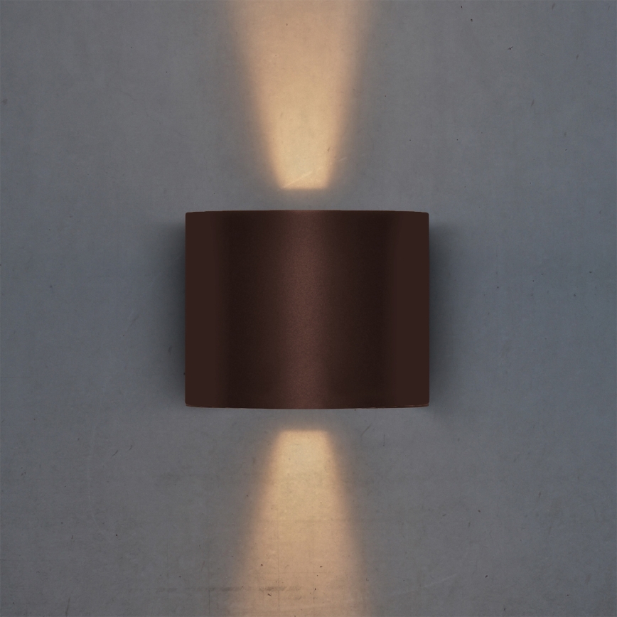 Brilagi - Zewnętrzna oprawa ścienna RONDO LED/6W/230V brązowa IP54