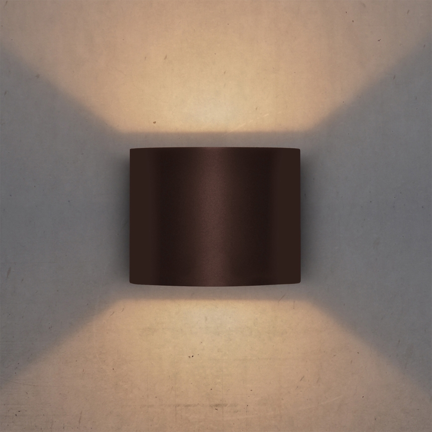 Brilagi - Zewnętrzna oprawa ścienna RONDO LED/6W/230V brązowa IP54