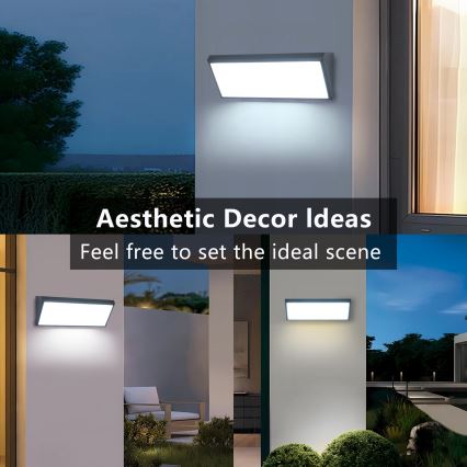 Brilagi - Zewnętrzny kinkiet LED TRIANGLE/42W/230V 3000/4000/6500K antracyt IP65