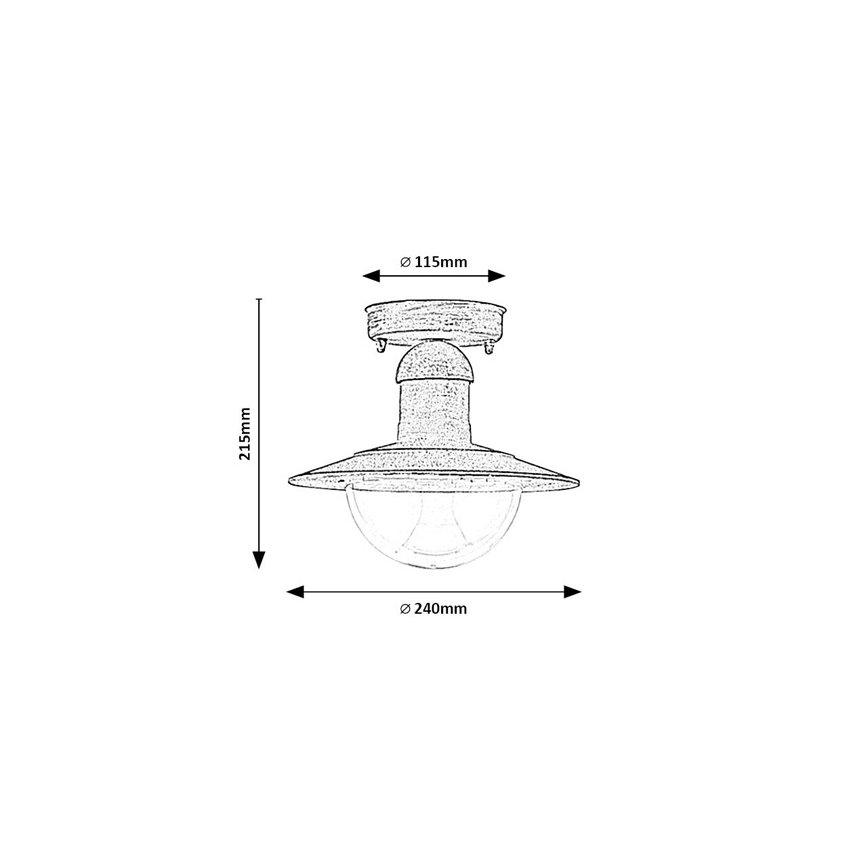 Brilagi - Zewnętrzna oprawa sufitowa MOLDE 1xE27/60W IP44 biała/patyna