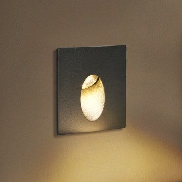Brilagi - zewnętrzna oprawa wpuszczana LED STAIRDOT LED/2W/230V czarna IP65 kwadratowa