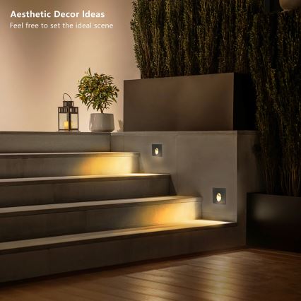 Brilagi - zewnętrzna oprawa wpuszczana LED STAIRDOT LED/2W/230V czarna IP65 kwadratowa