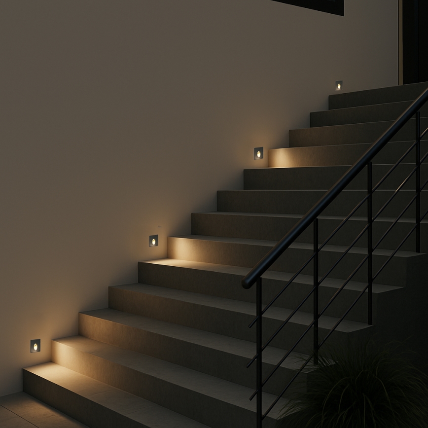 Brilagi - zewnętrzna oprawa wpuszczana LED STAIRDOT LED/2W/230V czarna IP65 kwadratowa