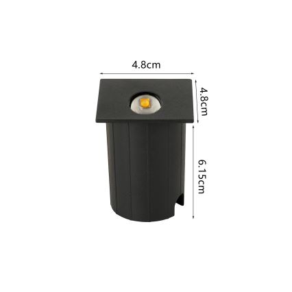 Brilagi - zewnętrzna oprawa wpuszczana LED STAIRDOT LED/2W/230V czarna IP65 kwadratowa