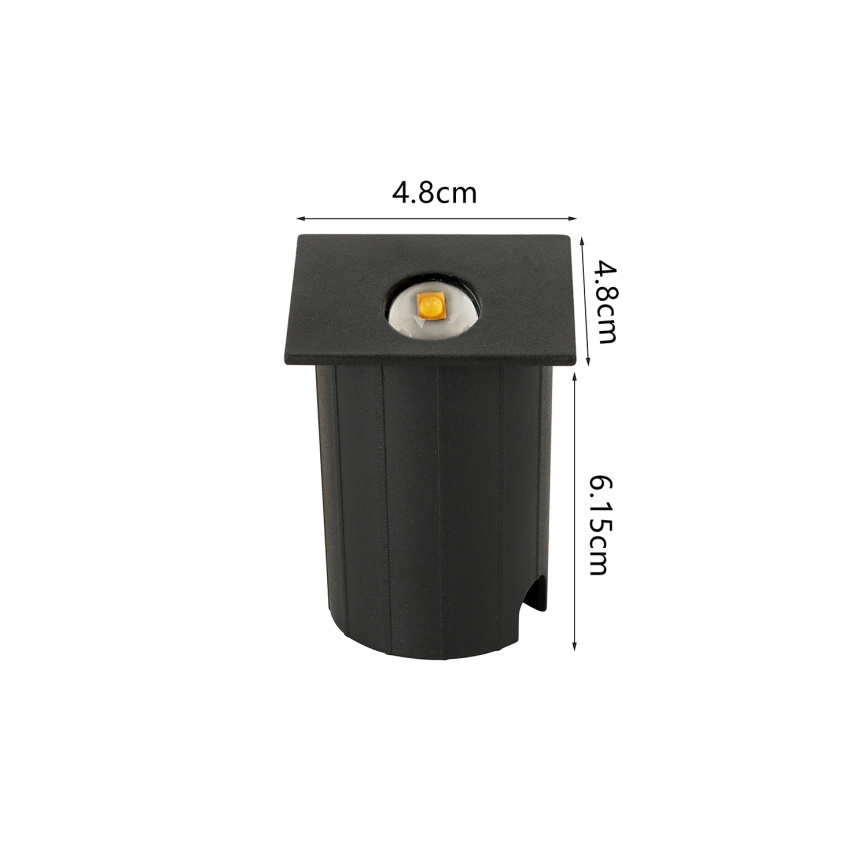 Brilagi - zewnętrzna oprawa wpuszczana LED STAIRDOT LED/2W/230V czarna IP65 kwadratowa