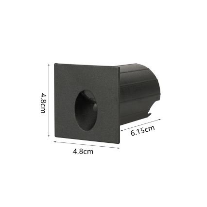 Brilagi - zewnętrzna oprawa wpuszczana LED STAIRDOT LED/2W/230V czarna IP65 kwadratowa