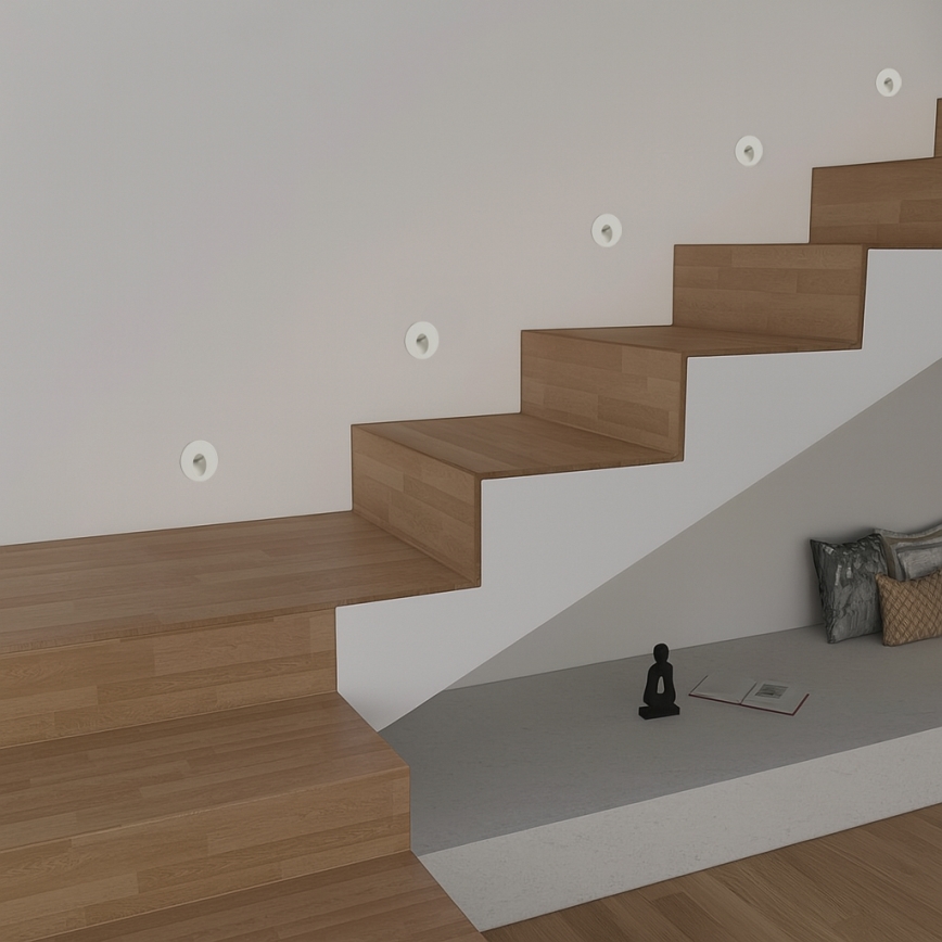 Brilagi - Zewnętrzna oprawa wpuszczana STAIRDOT LED/2W/230V, biała, IP65, okrągła