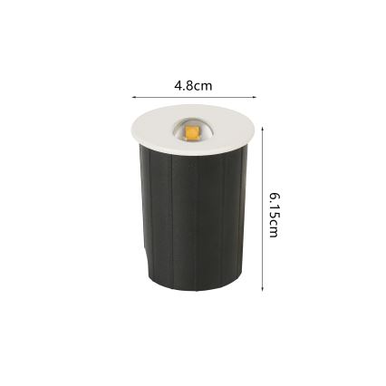 Brilagi - Zewnętrzna oprawa wpuszczana STAIRDOT LED/2W/230V, biała, IP65, okrągła
