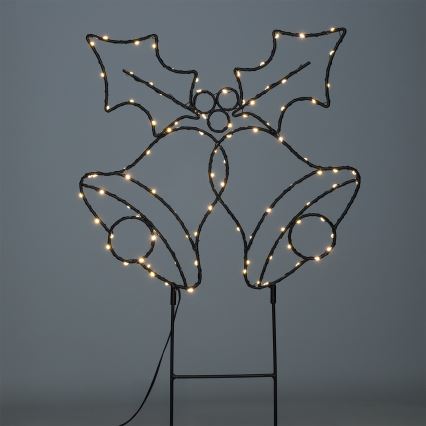 Brilagi - Zewnętrzna świąteczna dekoracja LED LED/3xAA IP44 55x32 cm dzwoneczki
