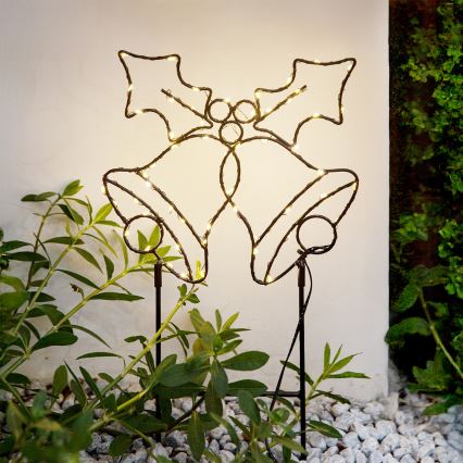 Brilagi - Zewnętrzna świąteczna dekoracja LED LED/3xAA IP44 55x32 cm dzwoneczki