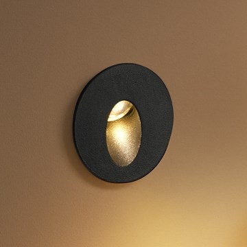 Brilagi - zewnętrzna wpuszczana oprawa LED STAIRDOT LED/2W/230V czarna IP65 okrągła