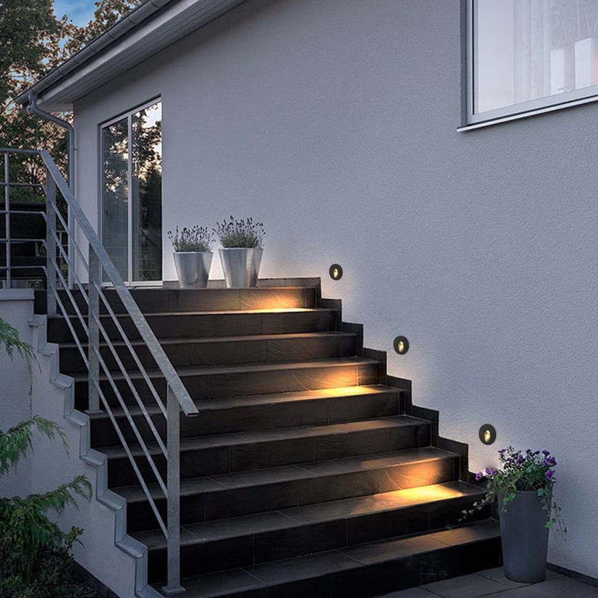 Brilagi - zewnętrzna wpuszczana oprawa LED STAIRDOT LED/2W/230V czarna IP65 okrągła