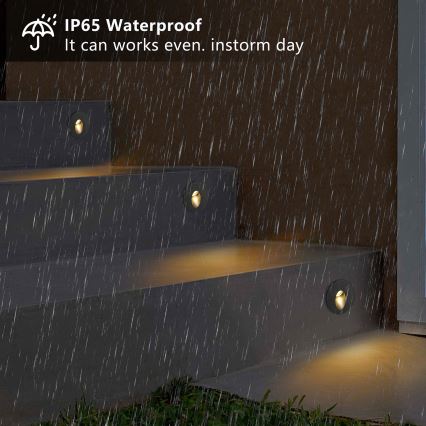 Brilagi - zewnętrzna wpuszczana oprawa LED STAIRDOT LED/2W/230V czarna IP65 okrągła