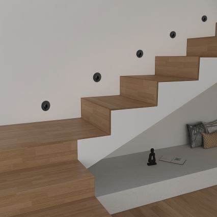 Brilagi - zewnętrzna wpuszczana oprawa LED STAIRDOT LED/2W/230V czarna IP65 okrągła