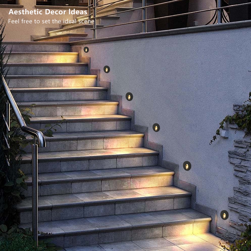 Brilagi - zewnętrzna wpuszczana oprawa LED STAIRDOT LED/2W/230V czarna IP65 okrągła