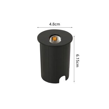 Brilagi - zewnętrzna wpuszczana oprawa LED STAIRDOT LED/2W/230V czarna IP65 okrągła