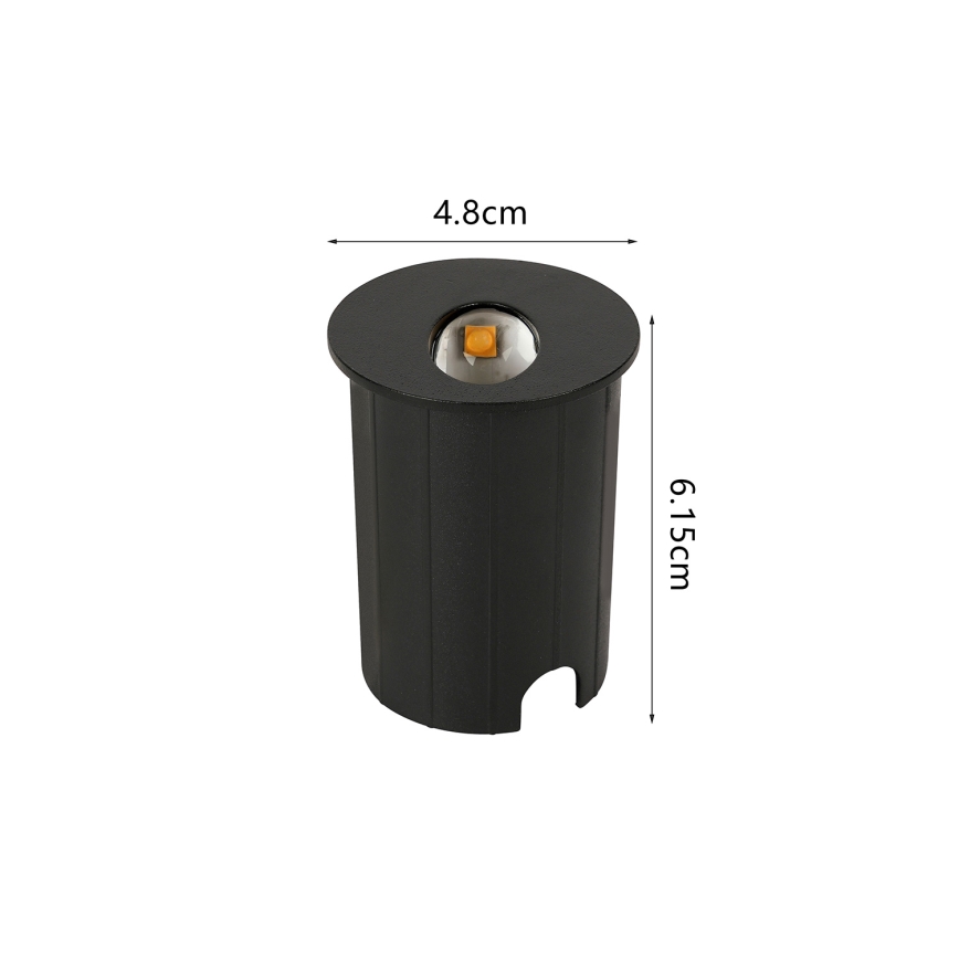 Brilagi - zewnętrzna wpuszczana oprawa LED STAIRDOT LED/2W/230V czarna IP65 okrągła