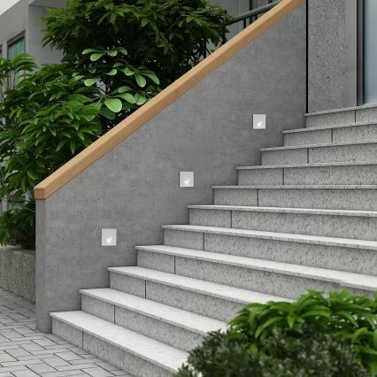 Brilagi - Zewnętrzna wpuszczana oprawa STAIRDOT LED/2W/230V, biała, IP65, kwadratowa