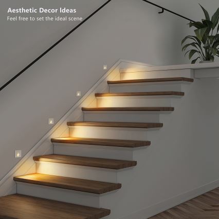 Brilagi - Zewnętrzna wpuszczana oprawa STAIRDOT LED/2W/230V, biała, IP65, kwadratowa
