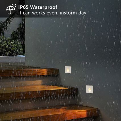 Brilagi - Zewnętrzna wpuszczana oprawa STAIRDOT LED/2W/230V, biała, IP65, kwadratowa