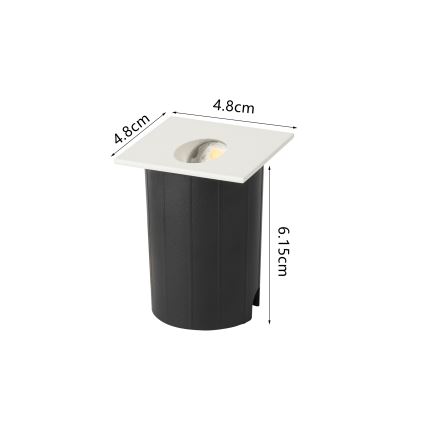 Brilagi - Zewnętrzna wpuszczana oprawa STAIRDOT LED/2W/230V, biała, IP65, kwadratowa