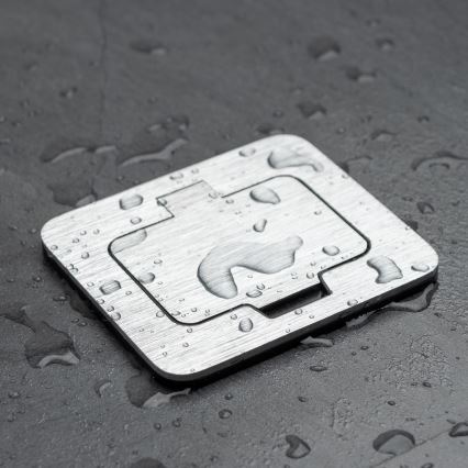 Brilagi - zewnętrzne wbudowane podłogowe gniazdo IP55 matowy chrom prostokątny