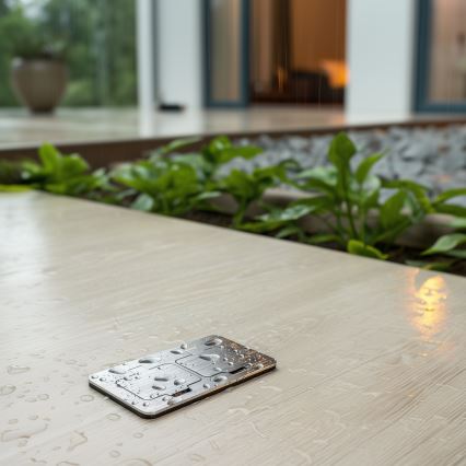 Brilagi - zewnętrzne wbudowane podłogowe gniazdo IP55 matowy chrom prostokątny