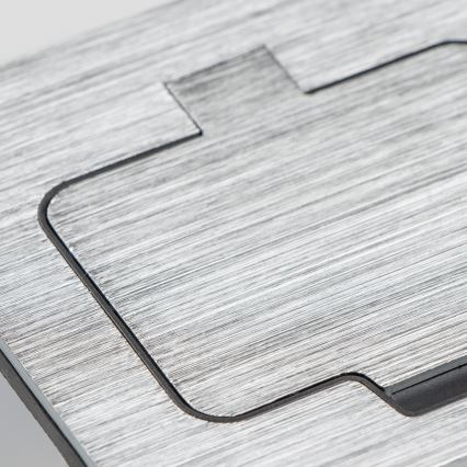 Brilagi - zewnętrzne wbudowane podłogowe gniazdo IP55 matowy chrom prostokątny