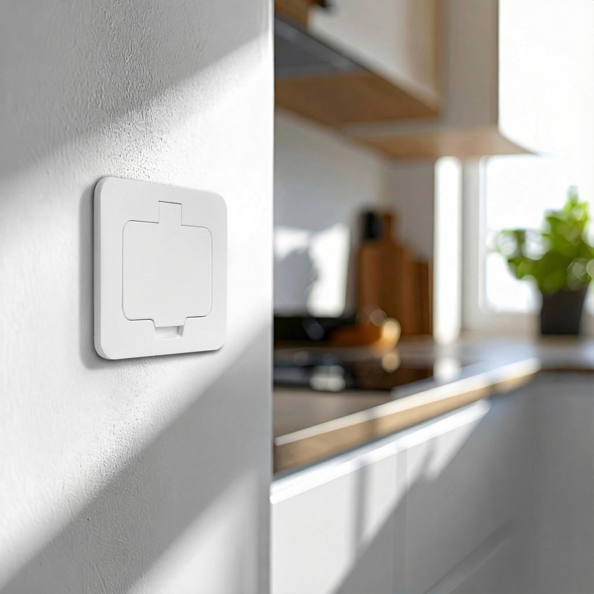 Brilagi - Zewnętrzne wpuszczane gniazdo podłogowe IP55, białe, prostokątne