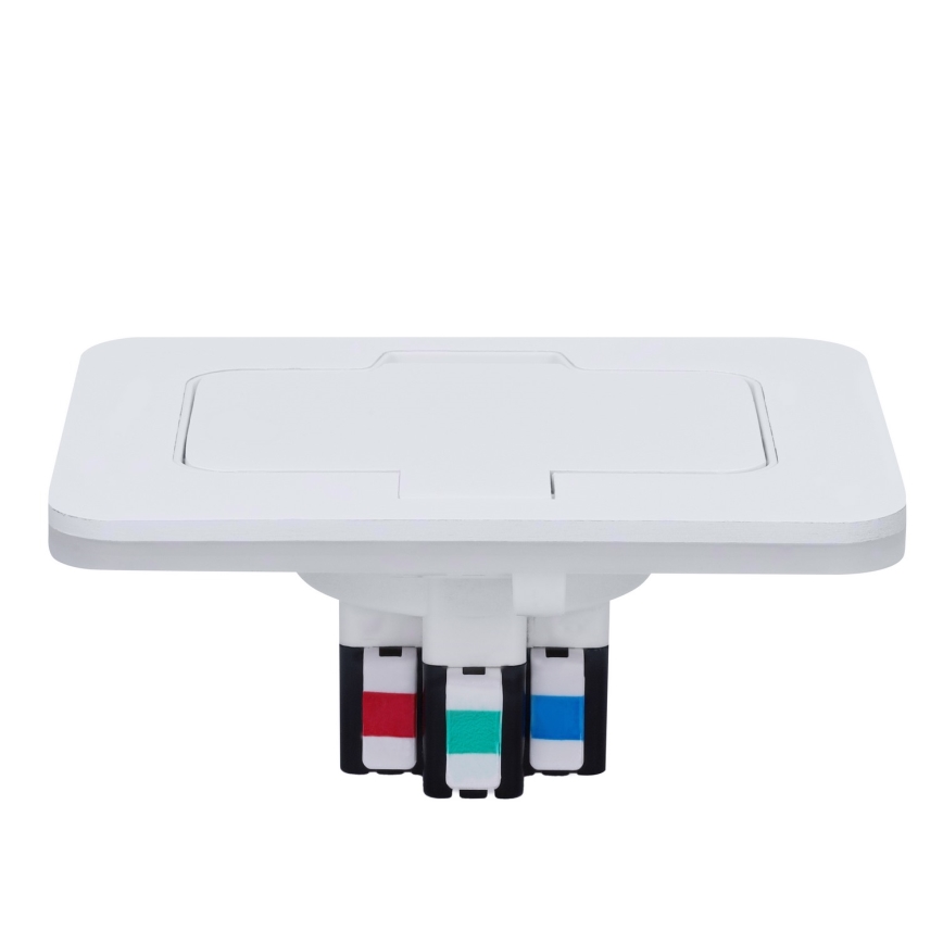 Brilagi - Zewnętrzne wpuszczane gniazdo podłogowe IP55, białe, prostokątne