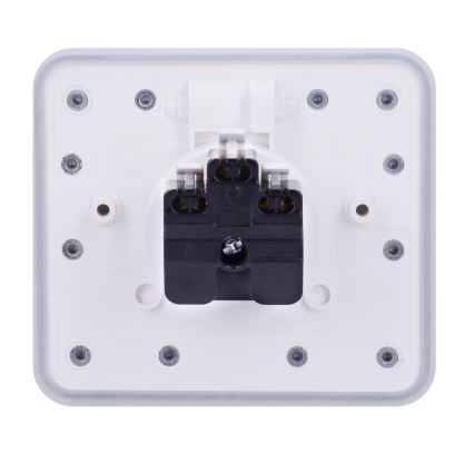 Brilagi - Zewnętrzne wpuszczane gniazdo podłogowe IP55, białe, prostokątne