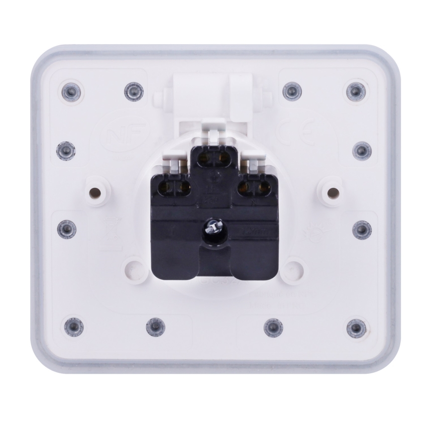 Brilagi - Zewnętrzne wpuszczane gniazdo podłogowe IP55, białe, prostokątne