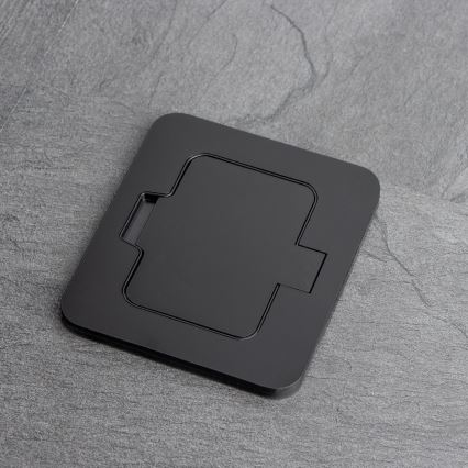 Brilagi - Zewnętrzne wpuszczane gniazdo podłogowe IP55, czarne, prostokątne