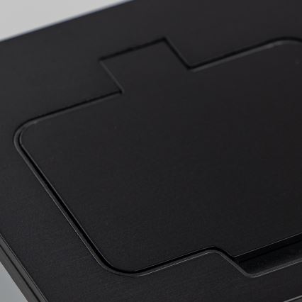 Brilagi - Zewnętrzne wpuszczane gniazdo podłogowe IP55, czarne, prostokątne