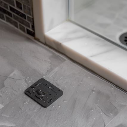 Brilagi - Zewnętrzne wpuszczane gniazdo podłogowe IP55, czarne, prostokątne