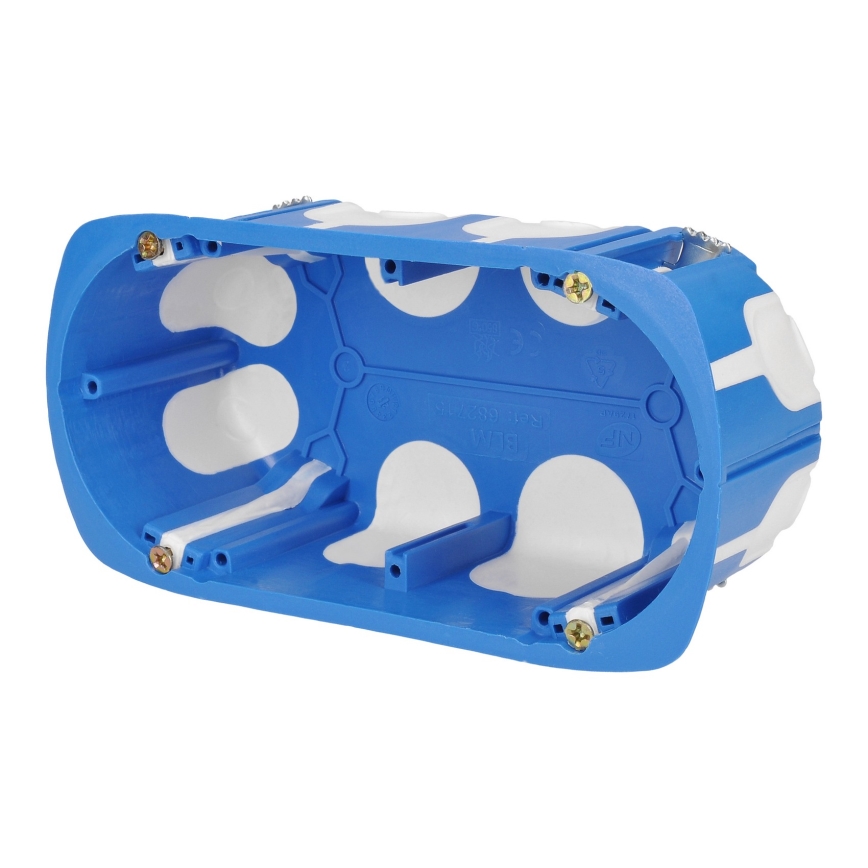 Brilagi - Zewnętrzne wpuszczane w podłogę podwójne gniazdo IP55, białe, prostokątne