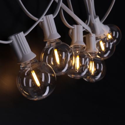 Brilagi - LED zewnętrzny łańcuch dekoracyjny GIRLANDA 10xE12/0,6W/230V 8m biały IP44 ciepła biel