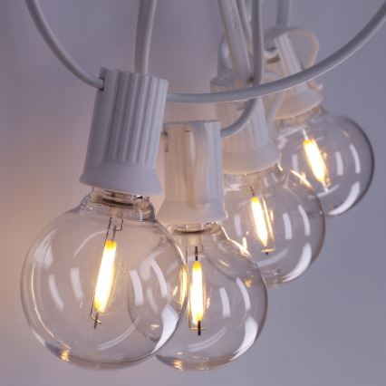 Brilagi - LED zewnętrzny łańcuch dekoracyjny GIRLANDA 10xE12/0,6W/230V 8m biały IP44 ciepła biel