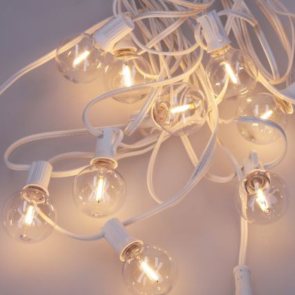 Brilagi - LED zewnętrzny łańcuch dekoracyjny GIRLANDA 10xE12/0,6W/230V 8m biały IP44 ciepła biel