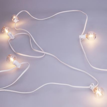 Brilagi - LED zewnętrzny łańcuch dekoracyjny GIRLANDA 10xE12/0,6W/230V 8m biały IP44 ciepła biel