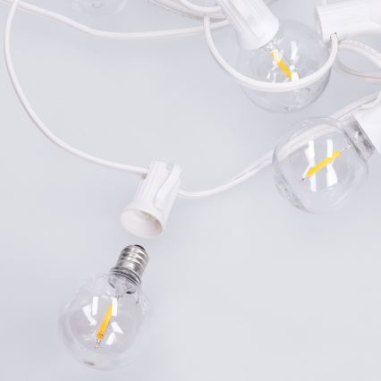 Brilagi - LED zewnętrzny łańcuch dekoracyjny GIRLANDA 10xE12/0,6W/230V 8m biały IP44 ciepła biel