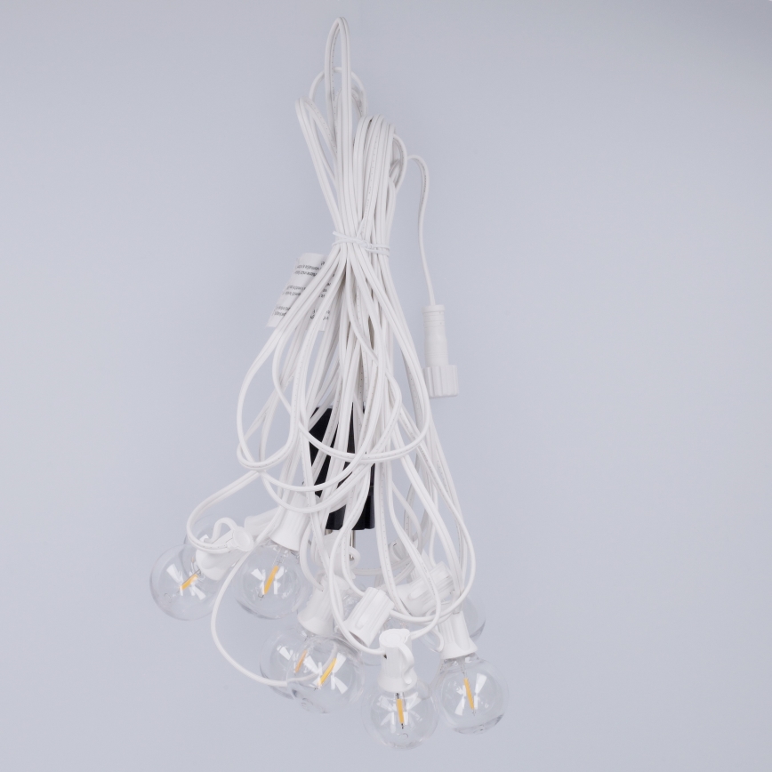 Brilagi - LED zewnętrzny łańcuch dekoracyjny GIRLANDA 10xE12/0,6W/230V 8m biały IP44 ciepła biel