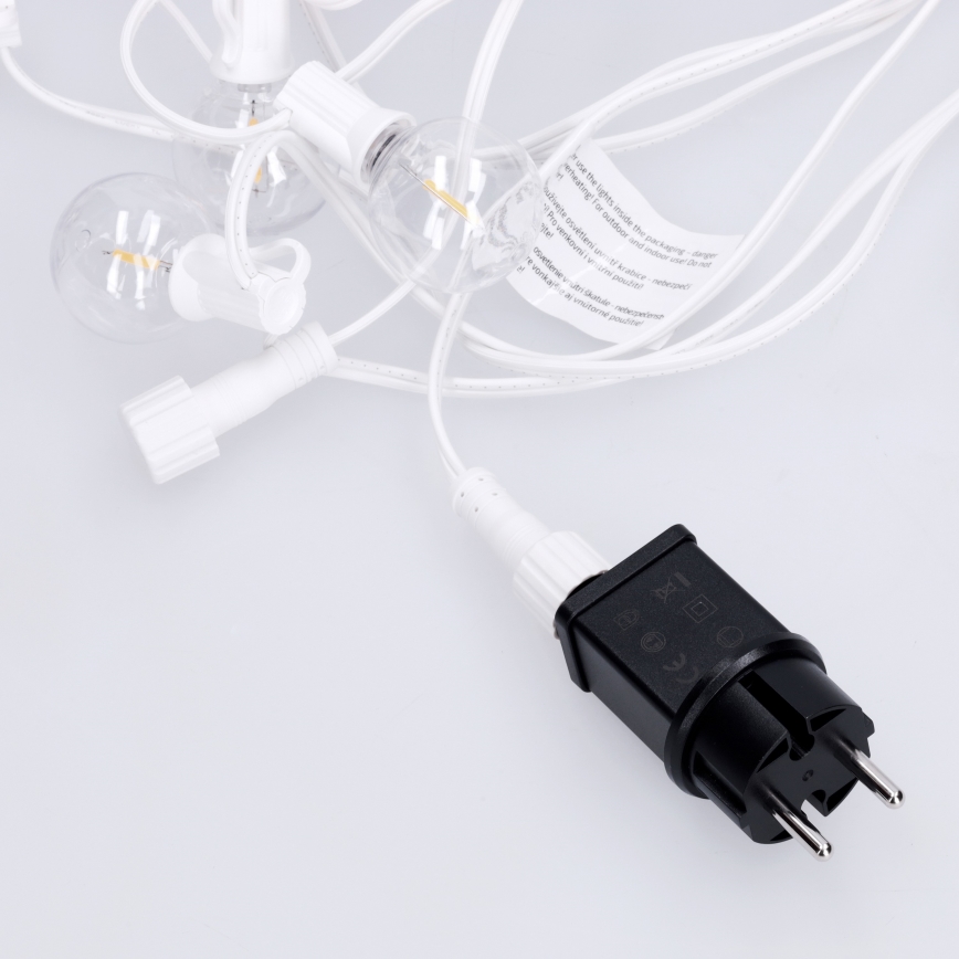 Brilagi - LED zewnętrzny łańcuch dekoracyjny GIRLANDA 10xE12/0,6W/230V 8m biały IP44 ciepła biel