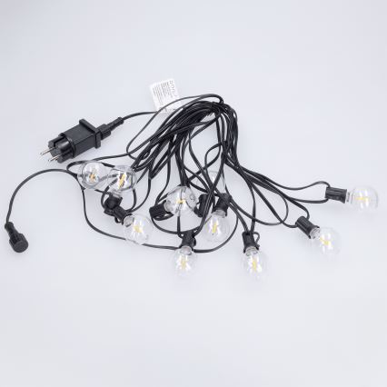 Brilagi - LED zewnętrzny łańcuch dekoracyjny GIRLANDA 10xE12/0,6W/230V 8m czarny IP44 ciepła biała