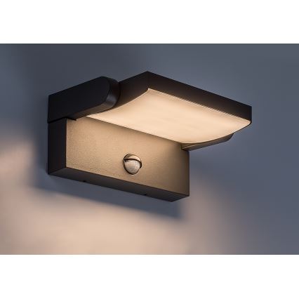 BRILAGI - LED zewnętrzny kinkiet z czujnikiem ruchu i zmierzchu ANKLE LED/12W/230V IP65 czarny